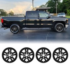 For 2014-2018 Chevy Silverado 1500 18 Wheel Covers Black Lacquer Hubcaps
