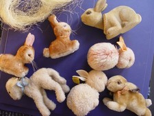 7 alte Tierchen Hasen und Lämmchen  2 x Steiff u.a. - ein Wackelkopf-Hase Ostern