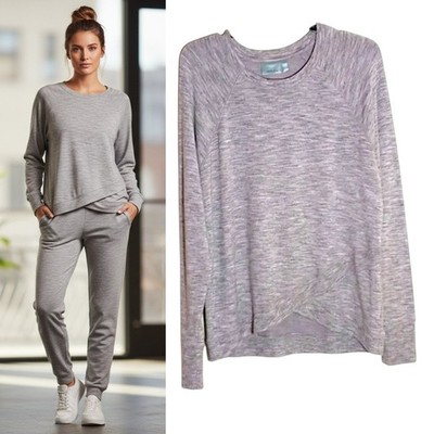 Athleta Modal Crisscross Pullover Top Wmn s M Gray Oversized Minimalist Athletic
