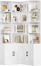 Corner Bookcase 187cm L Shape 16 Cube Shelves Cabinet Storage Display Wood