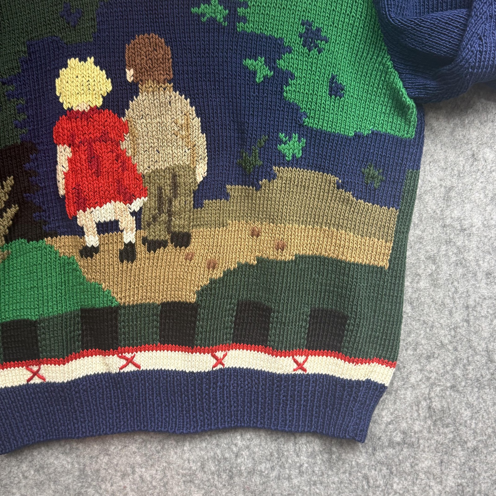 Vtg Berek Sweater Womens M Hansel Gretel Gingerbread House Christmas 1987 image 10