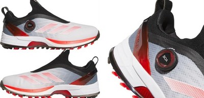 ADIDAS mens $200 Adizero ZG BOA Spikeless Golf Shoes Cloud White/Red/Black sz 12