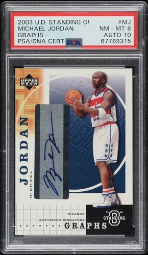 Michael Jordan 2003 Upper Deck Graphs Autograph PSA 8 Auto 10