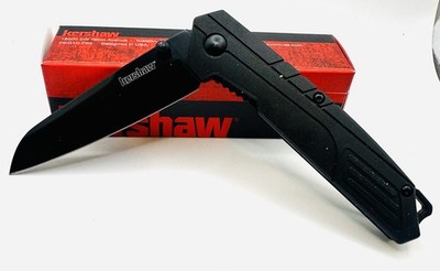 Kershaw Fiber Assisted Open Pocket Knife 1367 8Cr13MoV Blackout Wharncliffe New