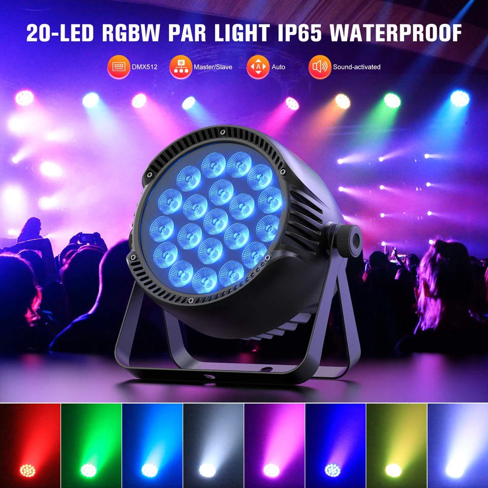 20X15W Waterproof IP65 RGBW LED Par Up Light DMX Stage DJ Par Light Beam Xmas - Image 2 of 4