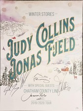Judy Collins Jonas Fjeld Autographed Winter Stories Tour 2019-2020 Concert Poste