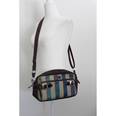 VTG Longchamp Arc en Ciel Striped Crossbody Bag Patent Leather Made in France