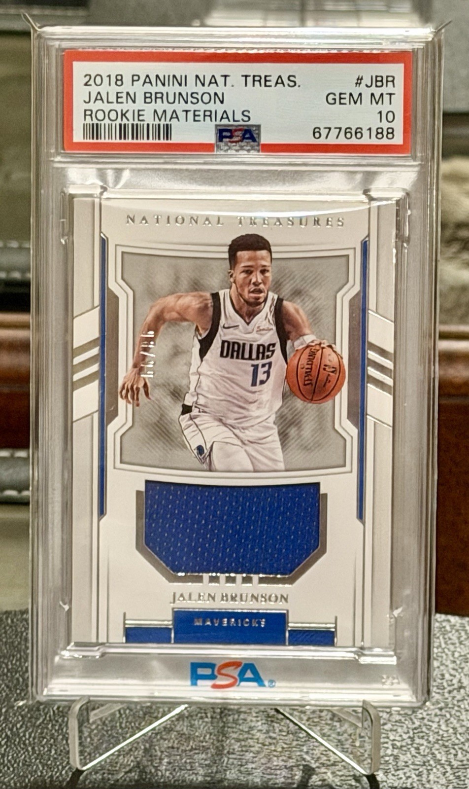 2018-19 National Treasures Jalen Brunson Rookie Materials /99 Patch PSA 10 🔥