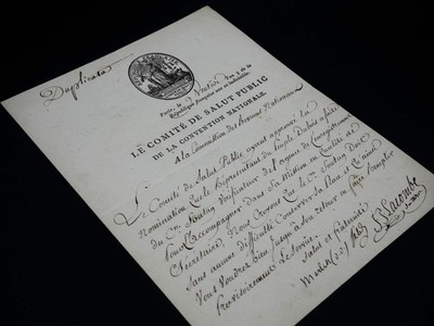 Merlin DE DOUAI - signierter Brief - COMITE DE SALUT PUBLIC, LACOMBE - 1795