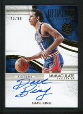 2024-25 DAVE BING 45/99 AUTO PANINI IMMACULATE COLLECTION HERALDED SIGNATURES