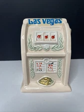 Vinage Las Vegas Slot Machine Piggy Bank. Has Chips As Show In Photos.