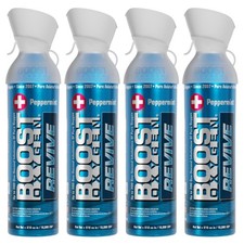 Boost Oxygen REVIVE Peppermint All Natural 10 Liter Respiratory Canister, 4 Pack