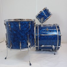 Premier 20,12,16" Blue Pearl Drum Set 3Ply Birch Die-Cast-Rims Vintage 60s 54 UK