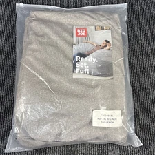 Big Joe Fuf XXL Bean Bag Cover w/ Liner Gray Plush C0001658L