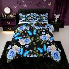 Erosebridal Blue Butterfly Comforter Set Twin Size for Women Kids Girls
