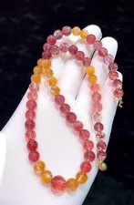 39.6g Top Rare Natural Rainbow Super Seven crystal Beaded Gemstone Necklace AAAA