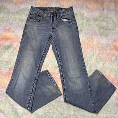 Wrangler Rock 47 Slim Boot Jeans Men 29x36 Indigo Urban Cowboy Y2K Western Stack