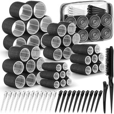 65 PCS Hair Curler Rollers Set   Self-Grip Jumbo Curlers with Clips  Storage Ba