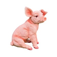 Schwein-Gartenfigur detailliert Dekoschwein handbemalt f&uuml;r Terrasse, Blumenbeet