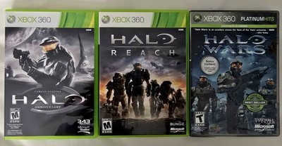 Halo Xbox 360 Lot (3 Games) Halo Reach + Halo CE Anniversary + Halo Wars