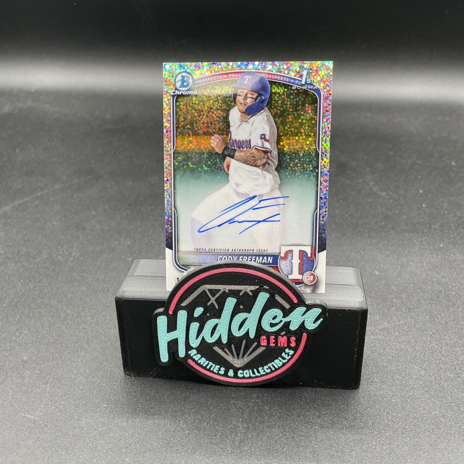 Cody Freeman 2025 Bowman Speckle Refractor Chrome Auto On Card 1st RC /299