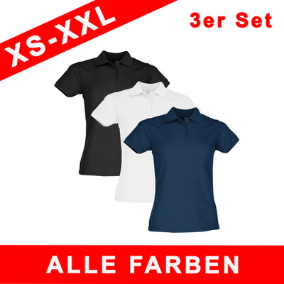 Fruit of the Loom 3er Pack Ladies 65/35 Polo Damen | XS-XXL | Poloshirt