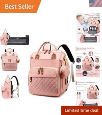 Large Capacity 3-in-1 Diaper Backpack in Peach Pink   Ultimate Travel Companion