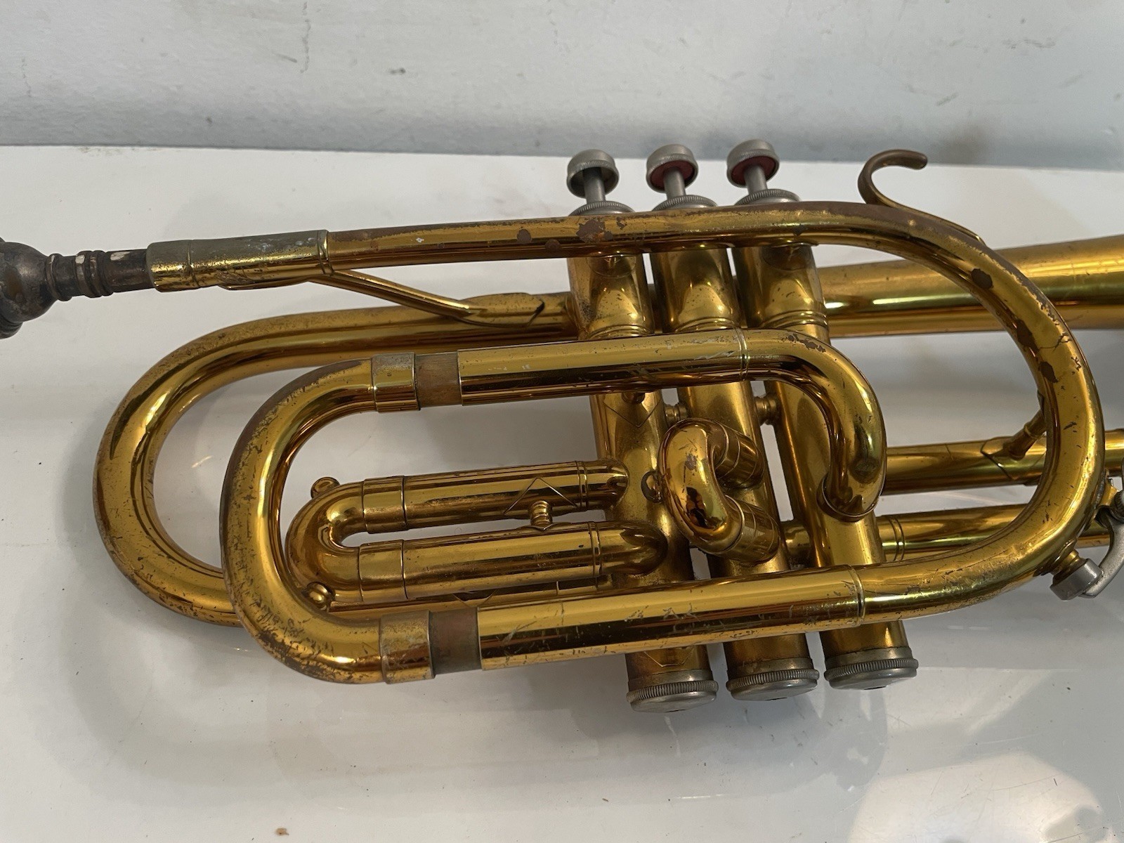 King Cleveland 602 USA Cornet Trumpet W/Mouthpiece #663560 1970’s Brass No Case