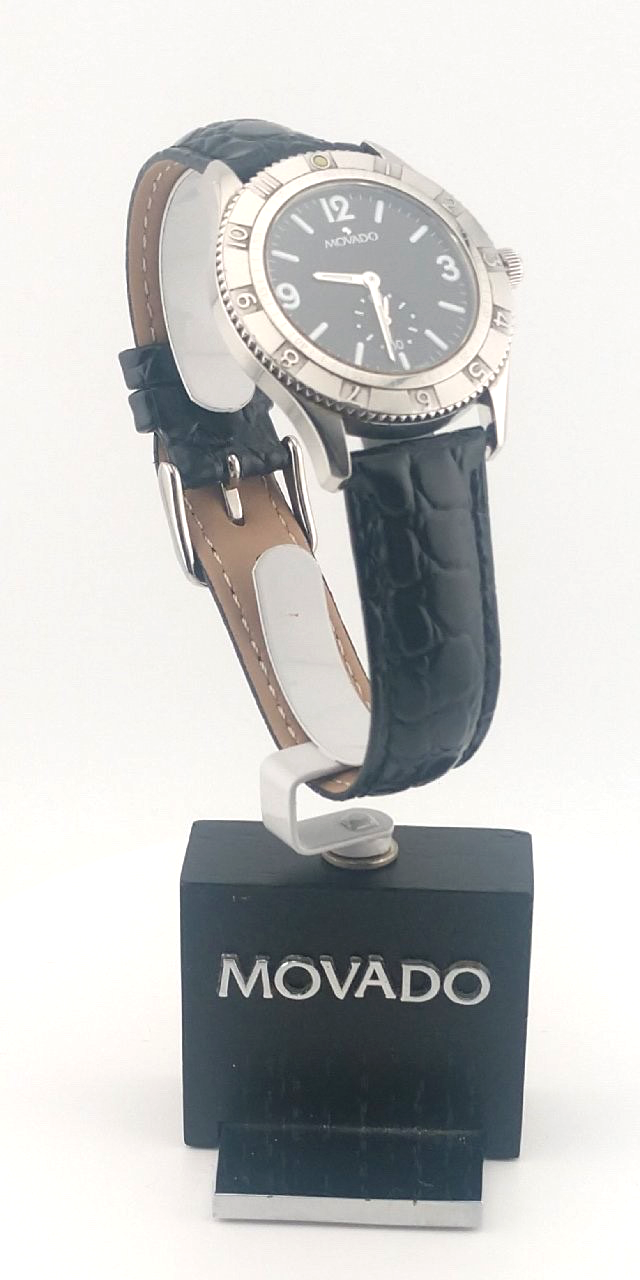 Movado Mens Gentry Watch with Luminous Hands Model 84N21890 Excellent Condition