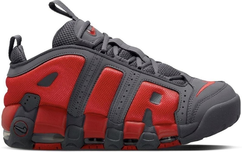Nike Air More Uptempo Low Dark Grey Light Crimson for Sale