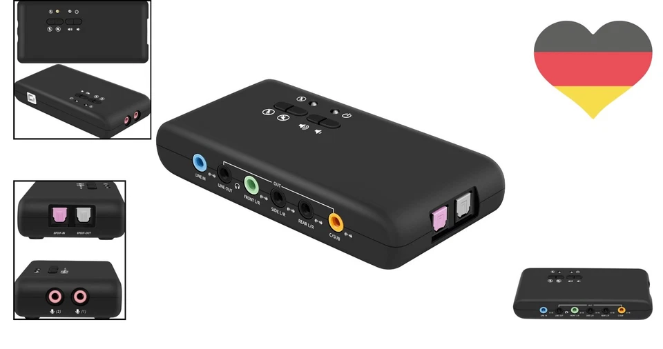 USB Soundkarte 7.1 8 Kanäle Surround Kopfhörer Lautsprecher digitale Ans... - Bild 2 von 4