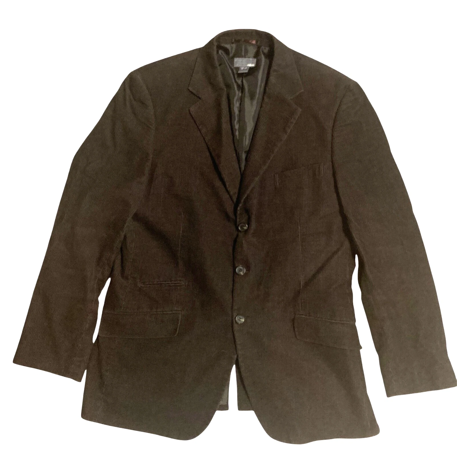 Vintage H&M Corduroy Blazer Jacket Mens US 44 EU54 (Large) Brown Cotton 3 Button