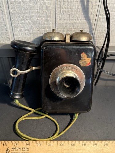 Antique Connecticut Telephone Wall Phone Magneto Early 1900s Original - 第 1/17 張圖片