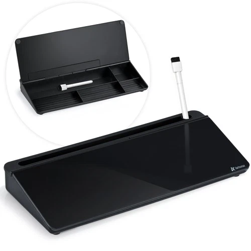 Varhomax Schreibtisch Organizer, Desktop Whiteboard Glas Schwarz Mit