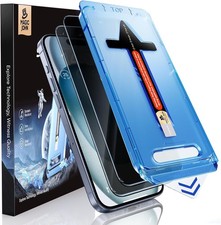 2PCS Privacy Glass Screen Protector for iPhone 15 6.1 Inch Auto Dust-Elimination