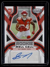 Skyy Moore 2022 Panini Certified Rookie Roll Call Auto Card /99 #RCS-SM. rookie card picture
