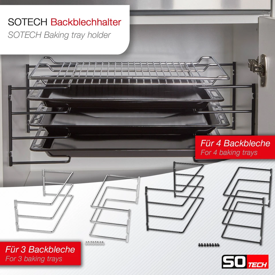 Backblechhalter Halterung Backofen Aufbewahrung Backblech-Halter von SOTECH - Bild 2 von 4