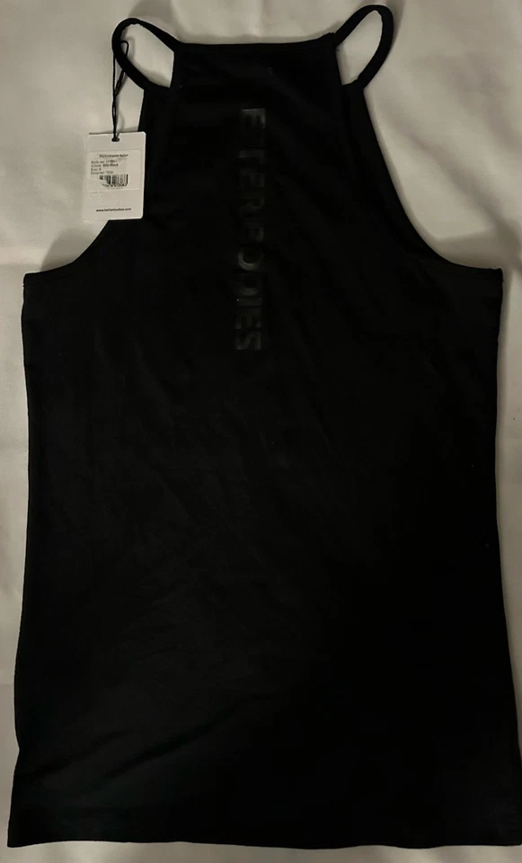 Halter Better Bodies Performance para mujer negro talla pequeña Foto 2 de 3