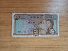Vintage States of Jersey QEII 10- ten shillings Banknote - 1960 s - Langham