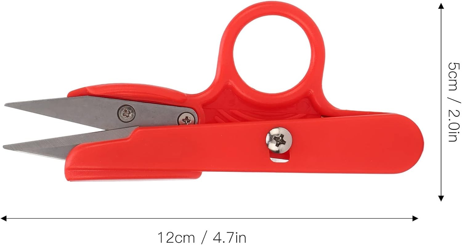 TOPINCN 3Pcs Compact Red Stainless Steel Thread Snips, Small Sewing 