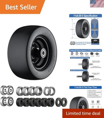 11x6.00-5 Puncture-Free Tire for Zero Turn Mowers with 400lbs Capacity