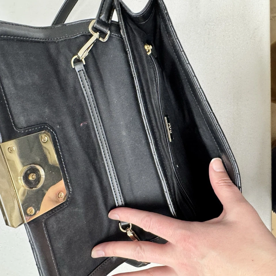 Cavalli Class Quilted Black Leather Shoulder Bag Purse Luxury Designer Handbag - Image 4 of 4