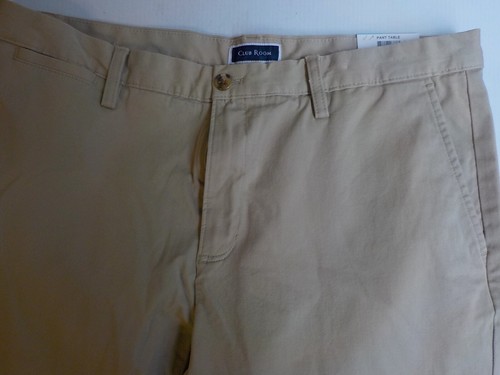 CLUB ROOM Chino Pant 4 Way Stretch Khaki Cotton/SPandex 36X30 NWT - Picture 3 of 4