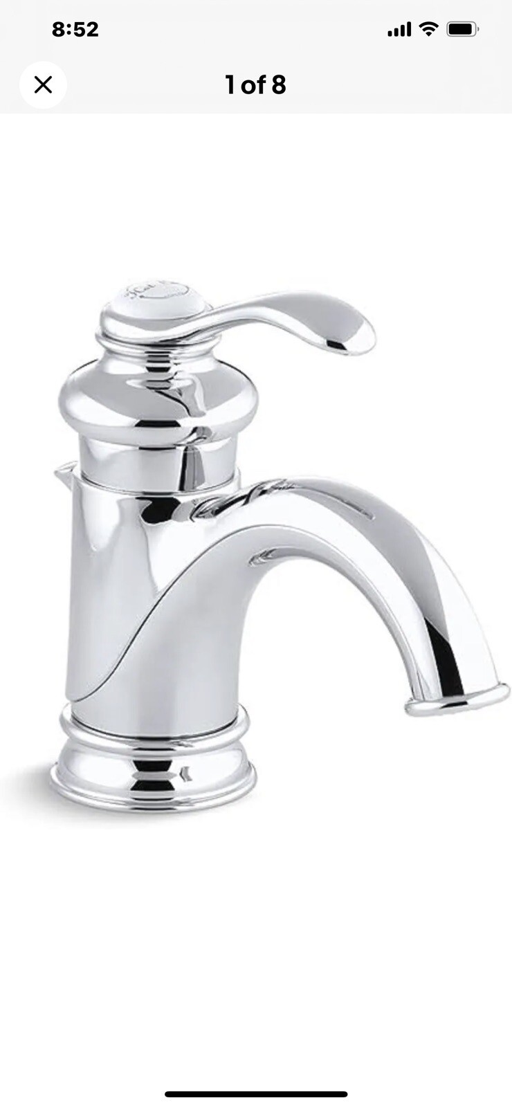 Kohler ‎12182CP Fairfax Bathroom Faucet, Polished Chrome. Rare Plug