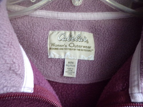 Cabela's Womens Purple Long Sleeve Full Zip Fleece Jacket Size M - Picture 2 of 3