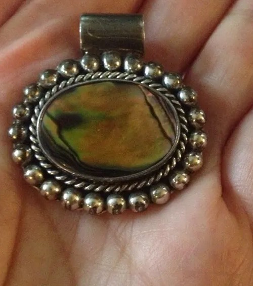 Vintage Heavy Solid Sterling Silver Shell Beaded … - image 2