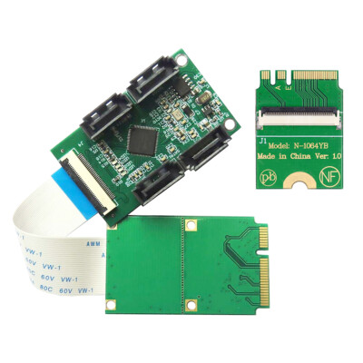 Mini PCI-E PCI Express & NGFF A+E Key to SATA 3.0 Four Ports Adapter Cable 6Gbps