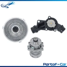 Water Pump Fan Clutch Thermostat Kit For BMW E46 325i 328i 330i 530i X5 1999-06