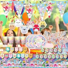 SQUISHMALLOWS  plate birthday party supplies favor centerpiece decoration event