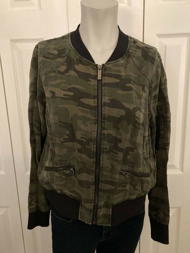 Sanctuary Camo Bomber Jacket Size Small 